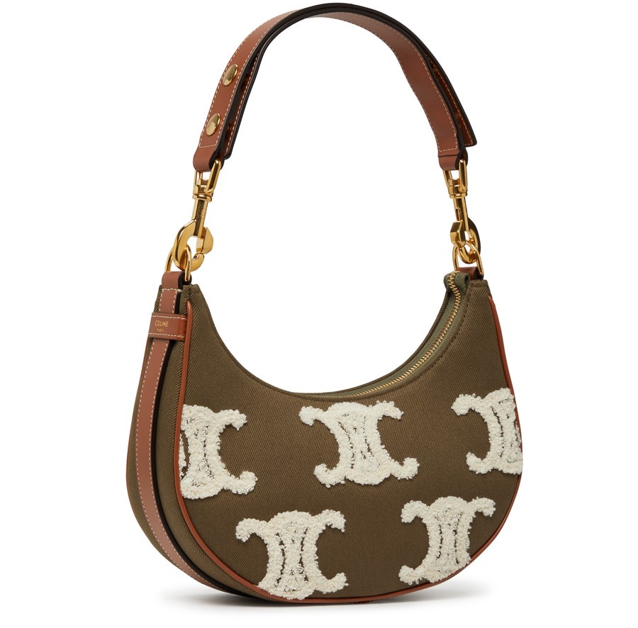 Medium Ava Strap Bag in Gabardine with Triomphe Bouclette - 2