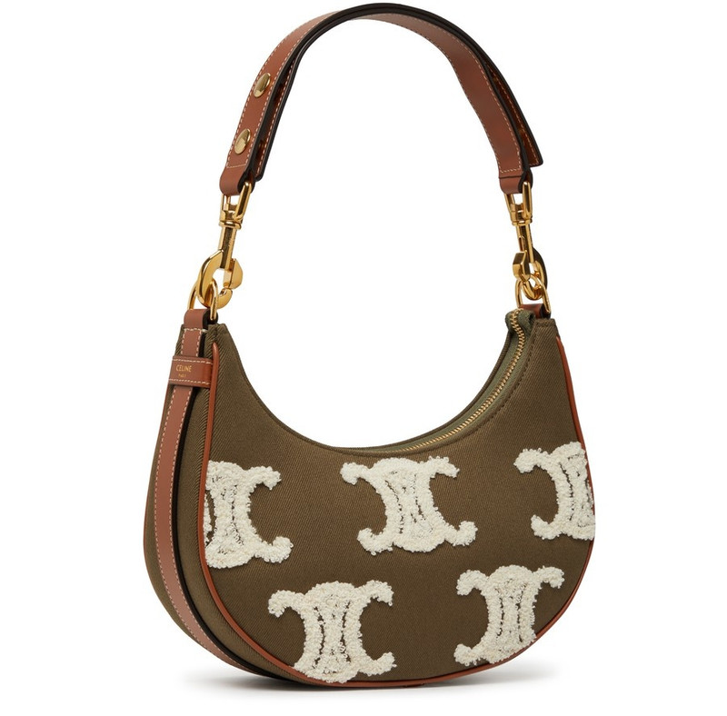 Medium Ava Strap Bag in Gabardine with Triomphe Bouclette 2