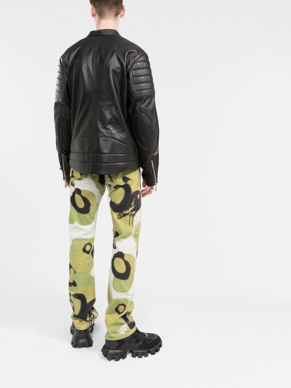 Doberman-print moto jacket - 4