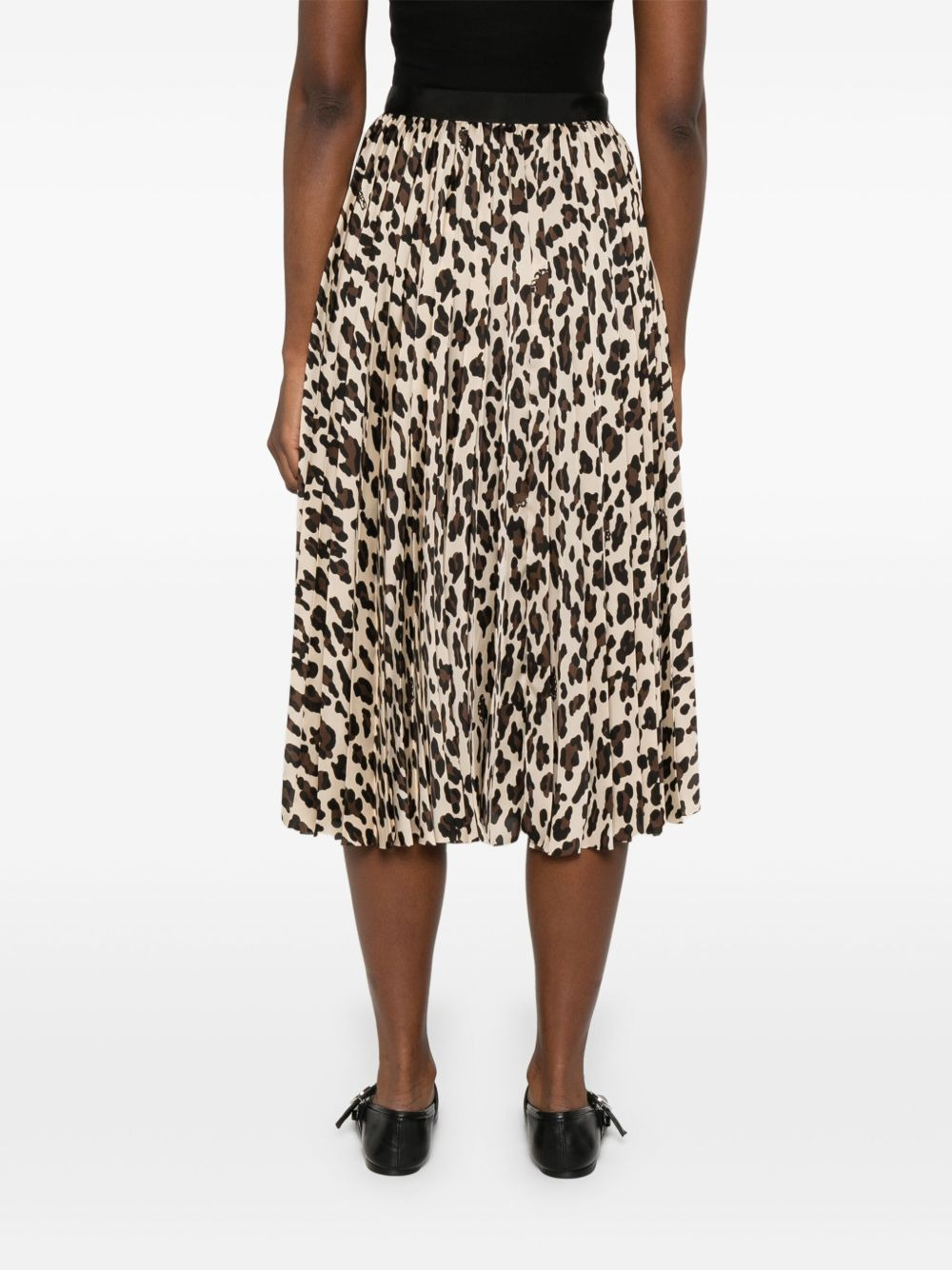 Sacai Women Leopard Print Midi Skirt - 2