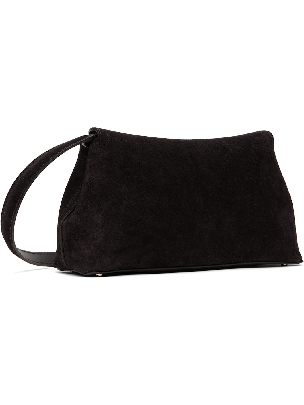 Brown T-Lock Suede Clutch - 3