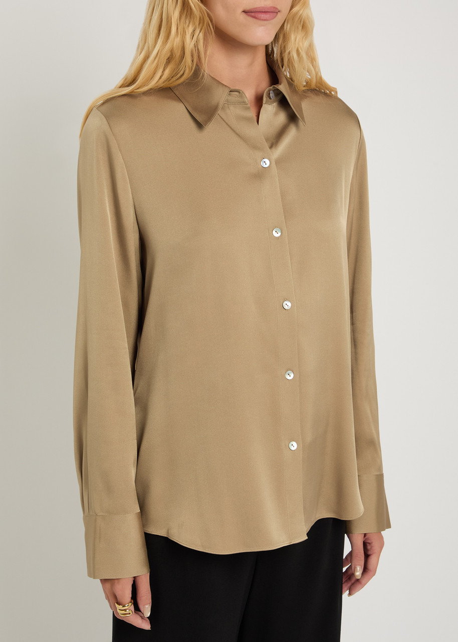 Vince Stretch Silk-blend Shirt - 2