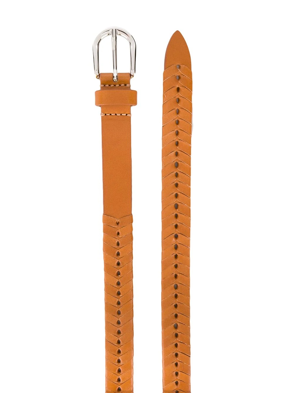 leather panelled belt - 2