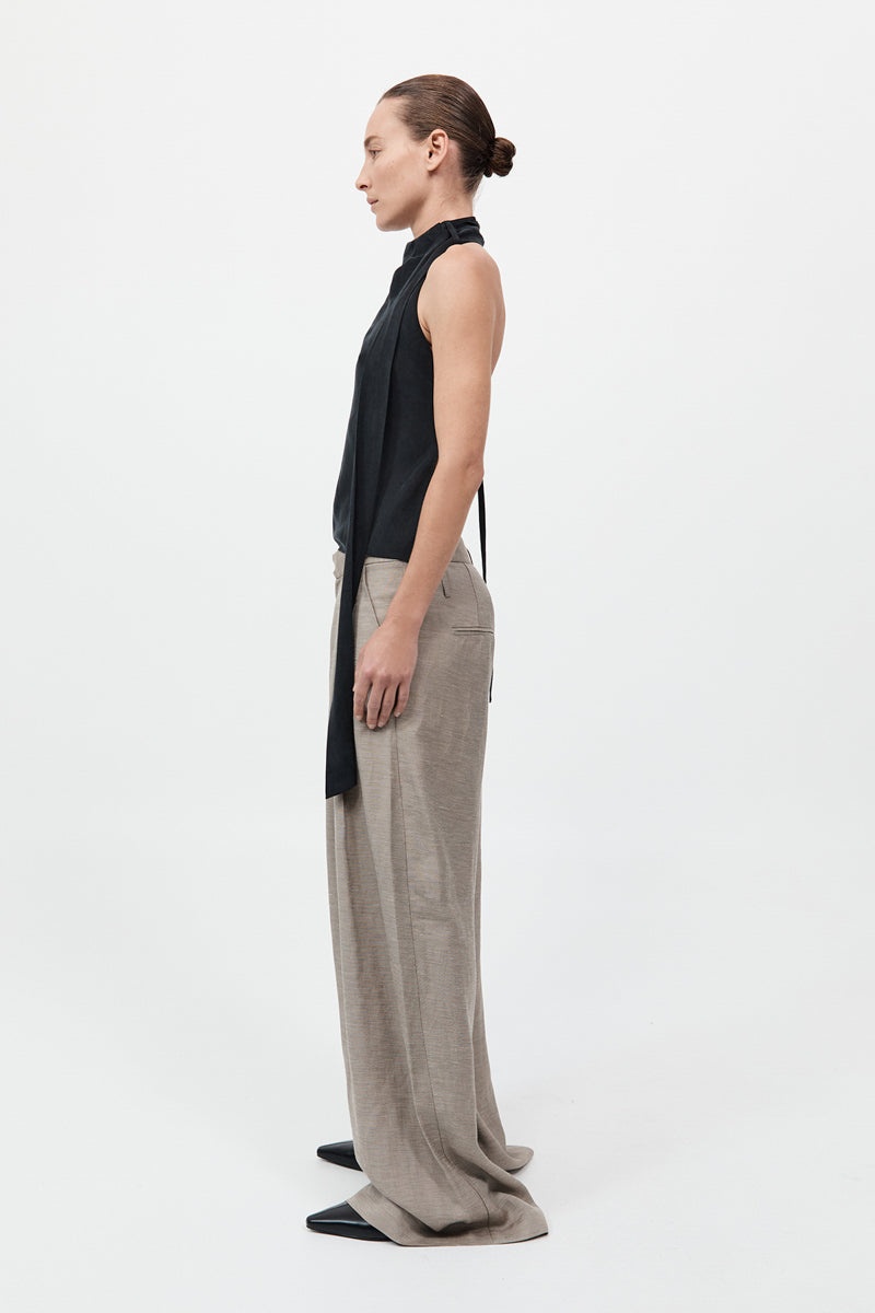 Bias Scarf Top - Black - 5