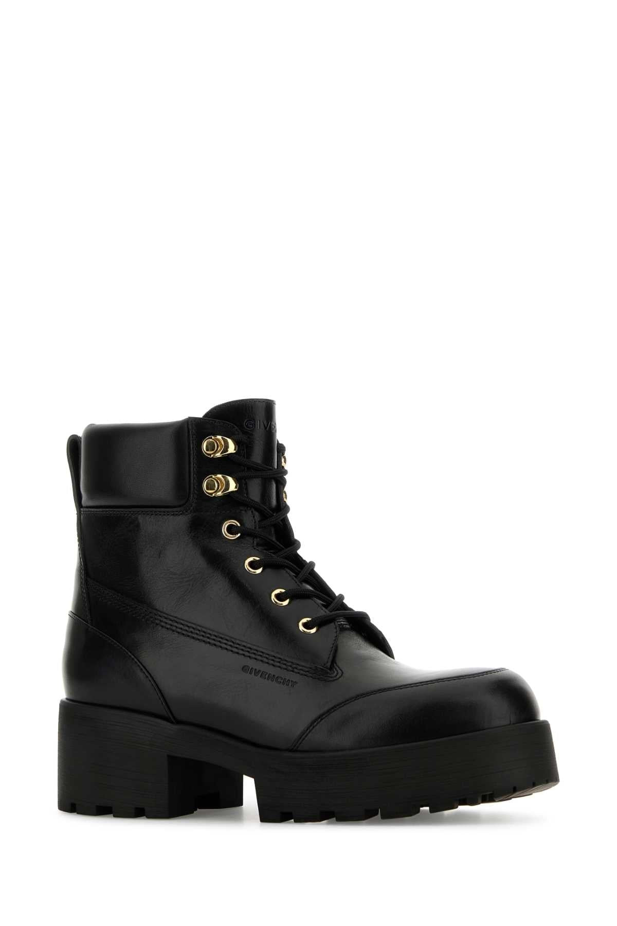 Givenchy Women Black Leather Trekker Ankle Boots - 2