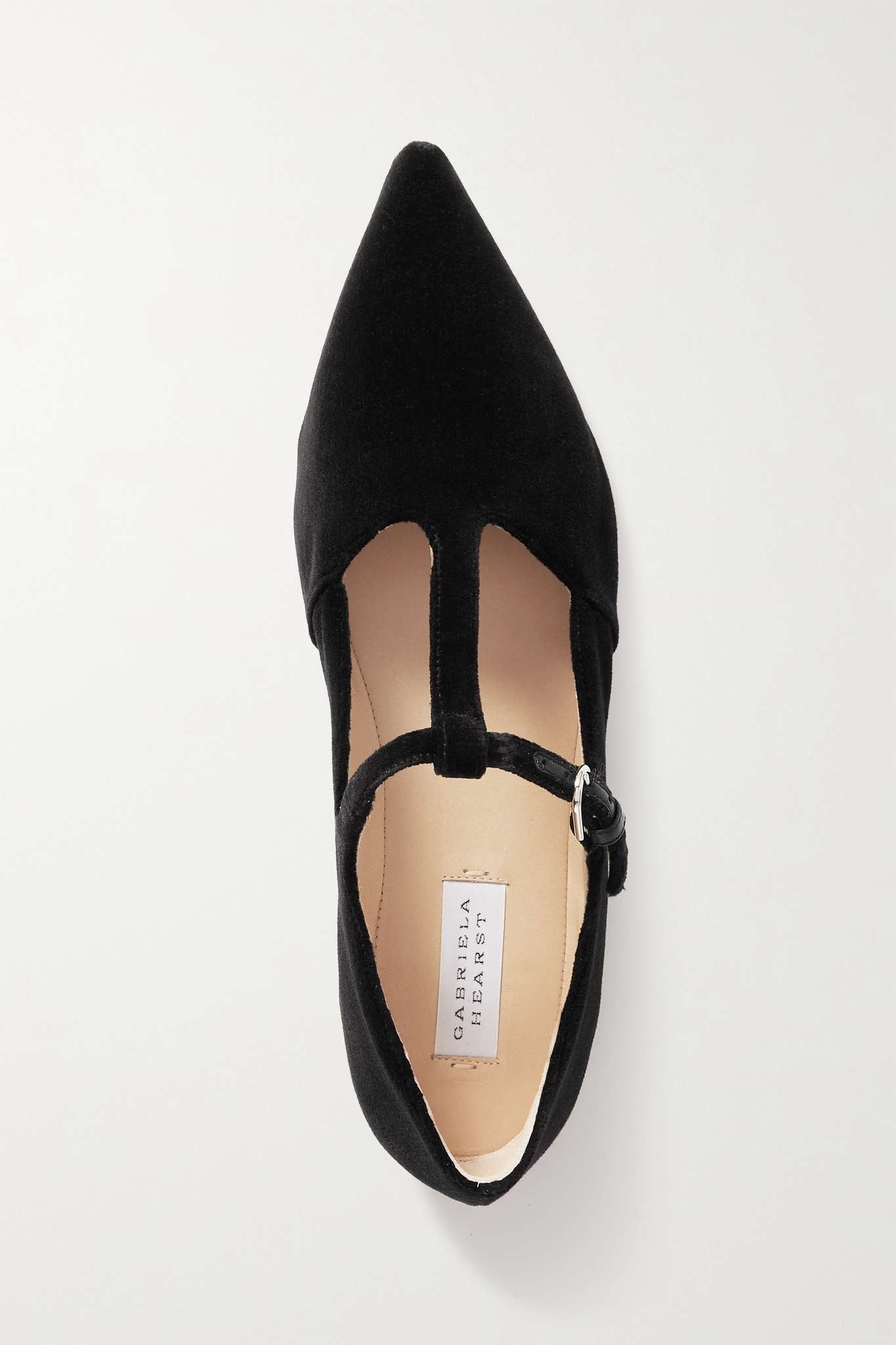 + NET SUSTAIN Lola Ballerina organic cotton-velvet Mary Jane point-toe flats - 5
