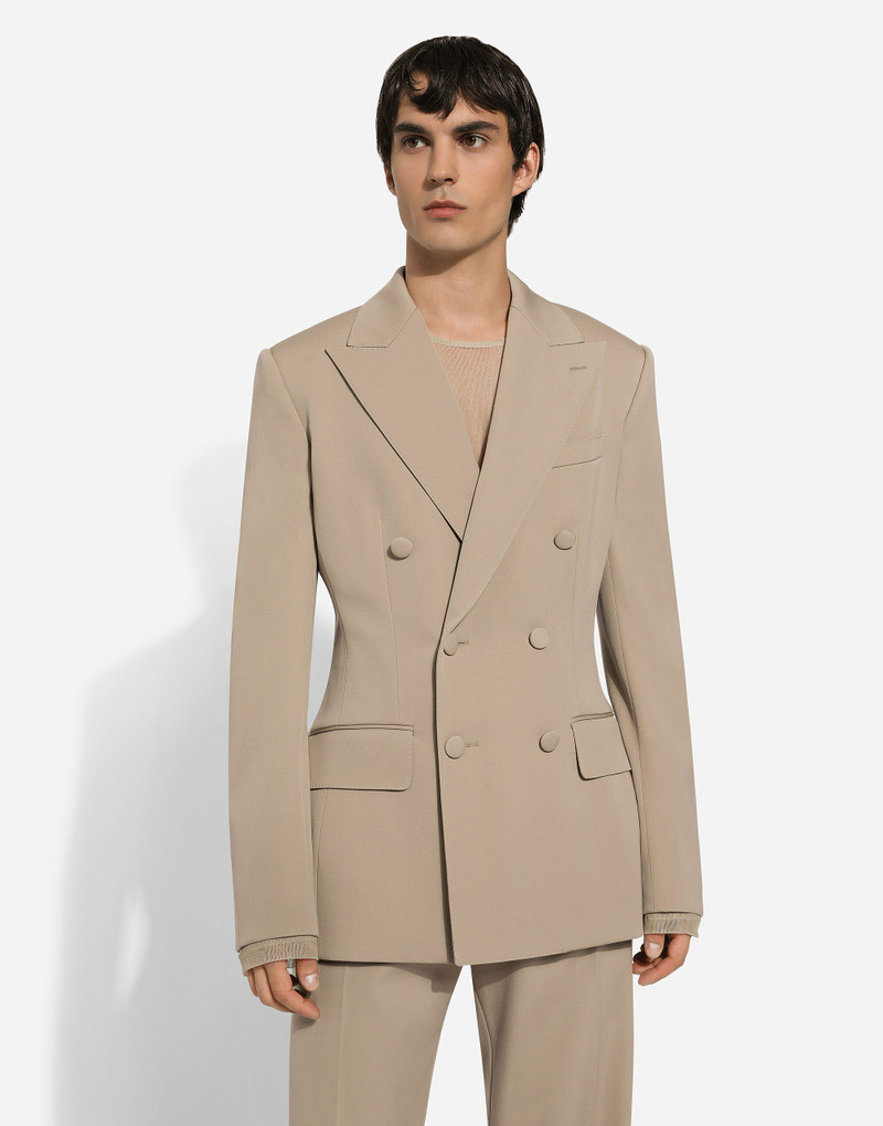 Double-breasted stretch wool Dolce-fit jacket 4