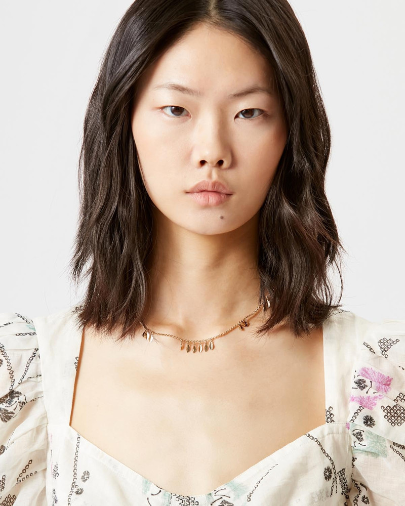 METAL SHINY LEAF CHOKER 3