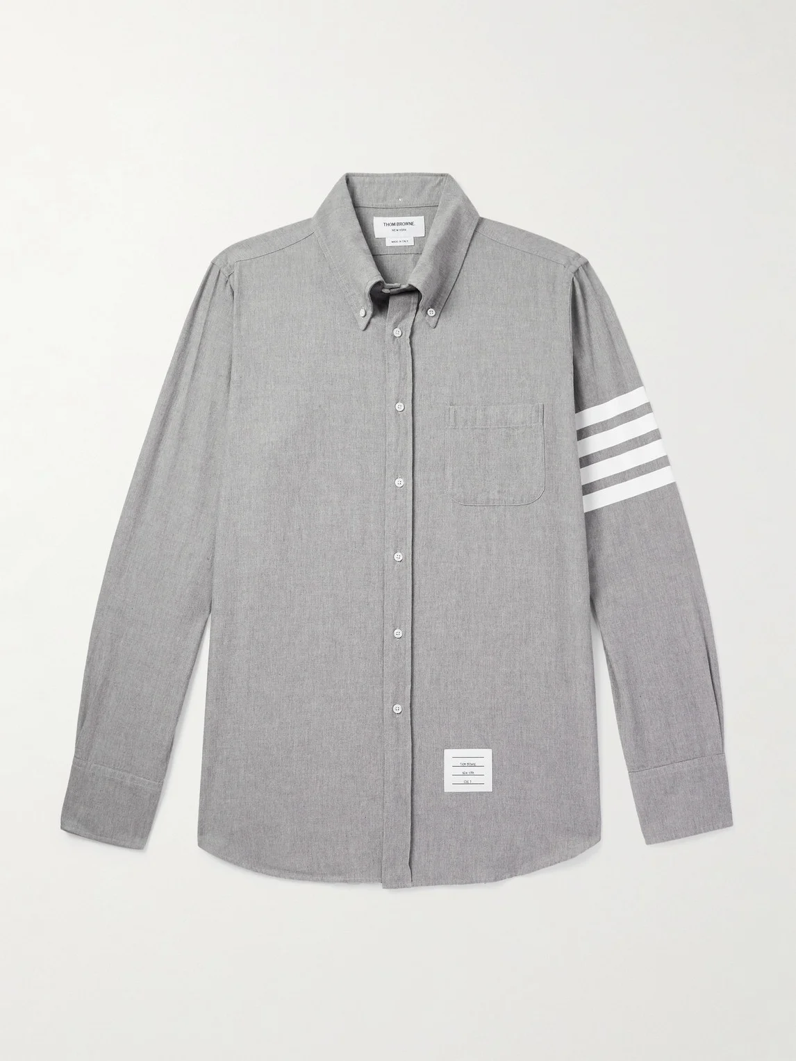 Button-Down Collar Striped Cotton-Chambray Shirt - 1