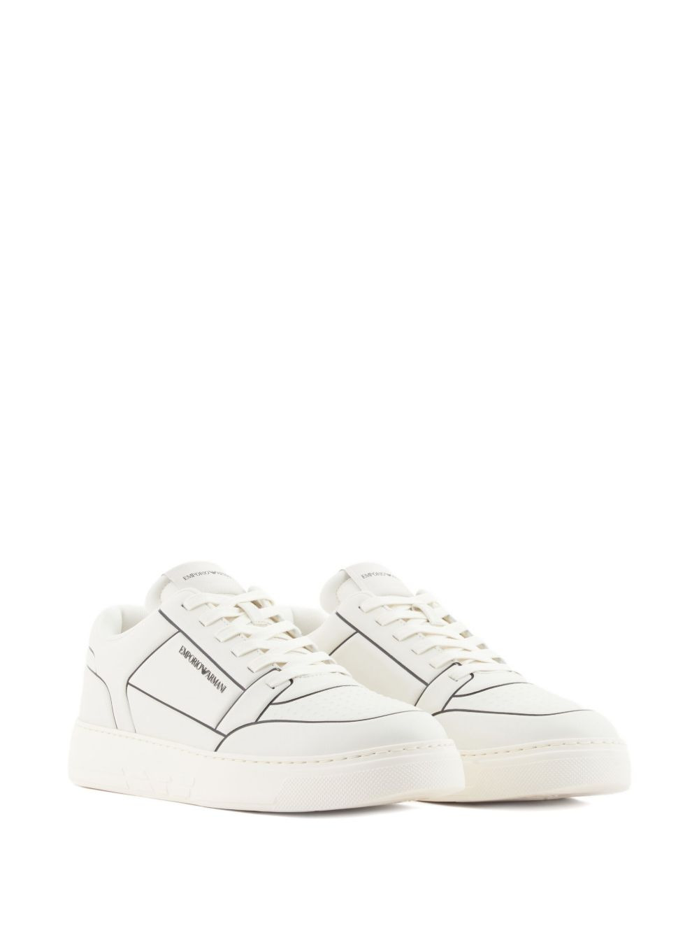 logo-detail leather sneakers - 2