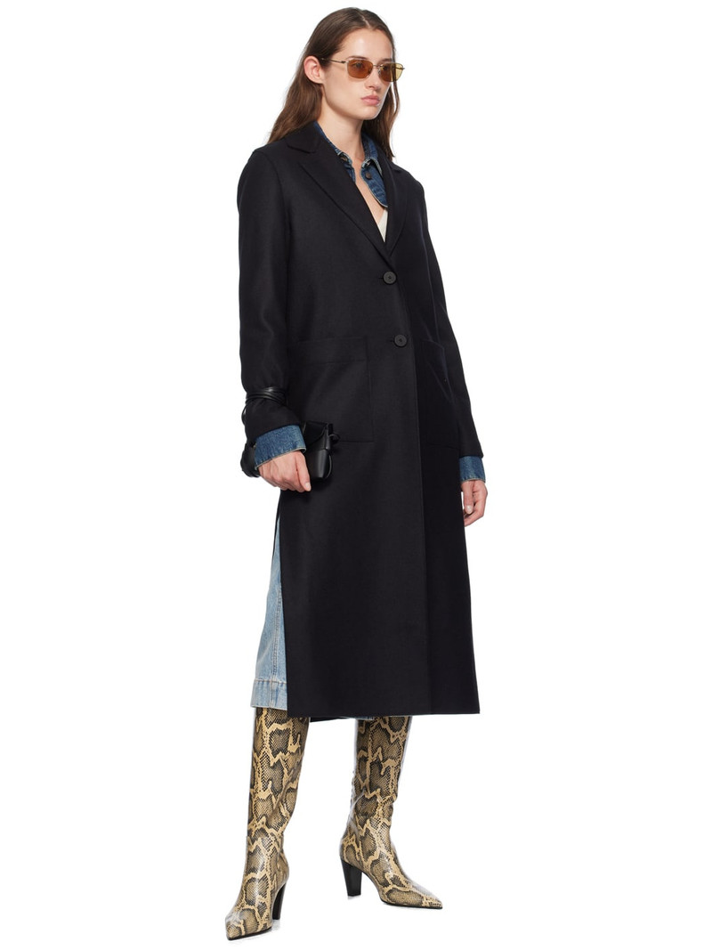 Harris Wharf London Black Long Boxy Coat outlook