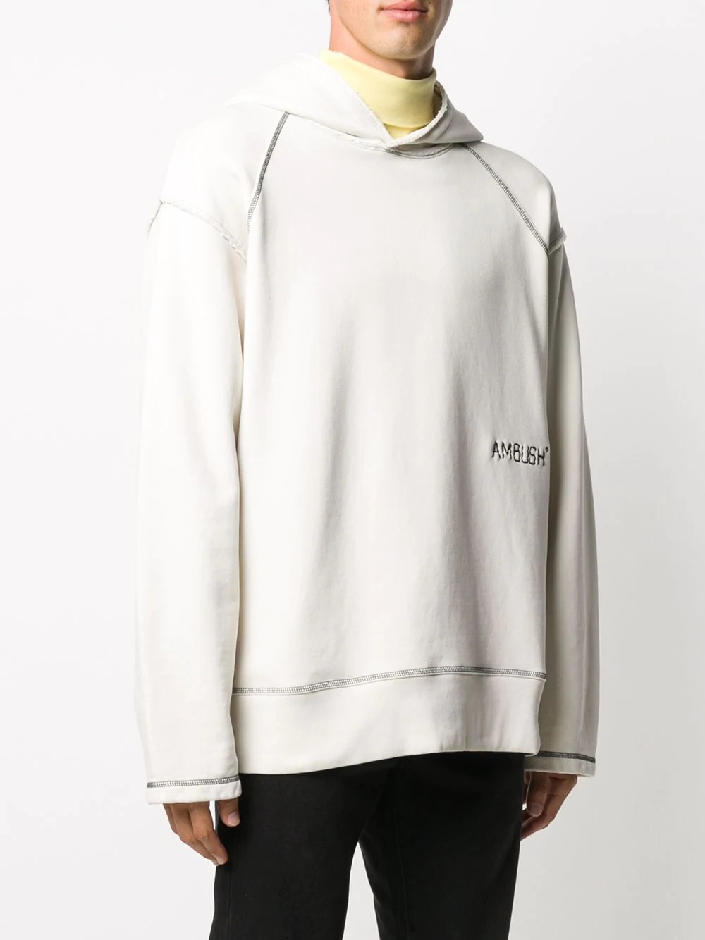 contrast-stitching hoodie - 4