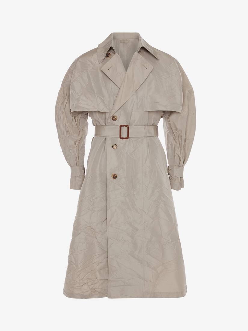 Men's Kimono-inspired Trench Coat in Stone - 1