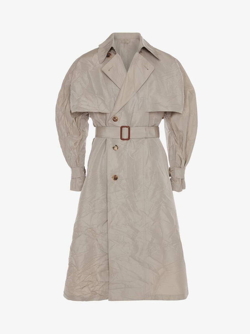 Men's Kimono-inspired Trench Coat in Stone 1