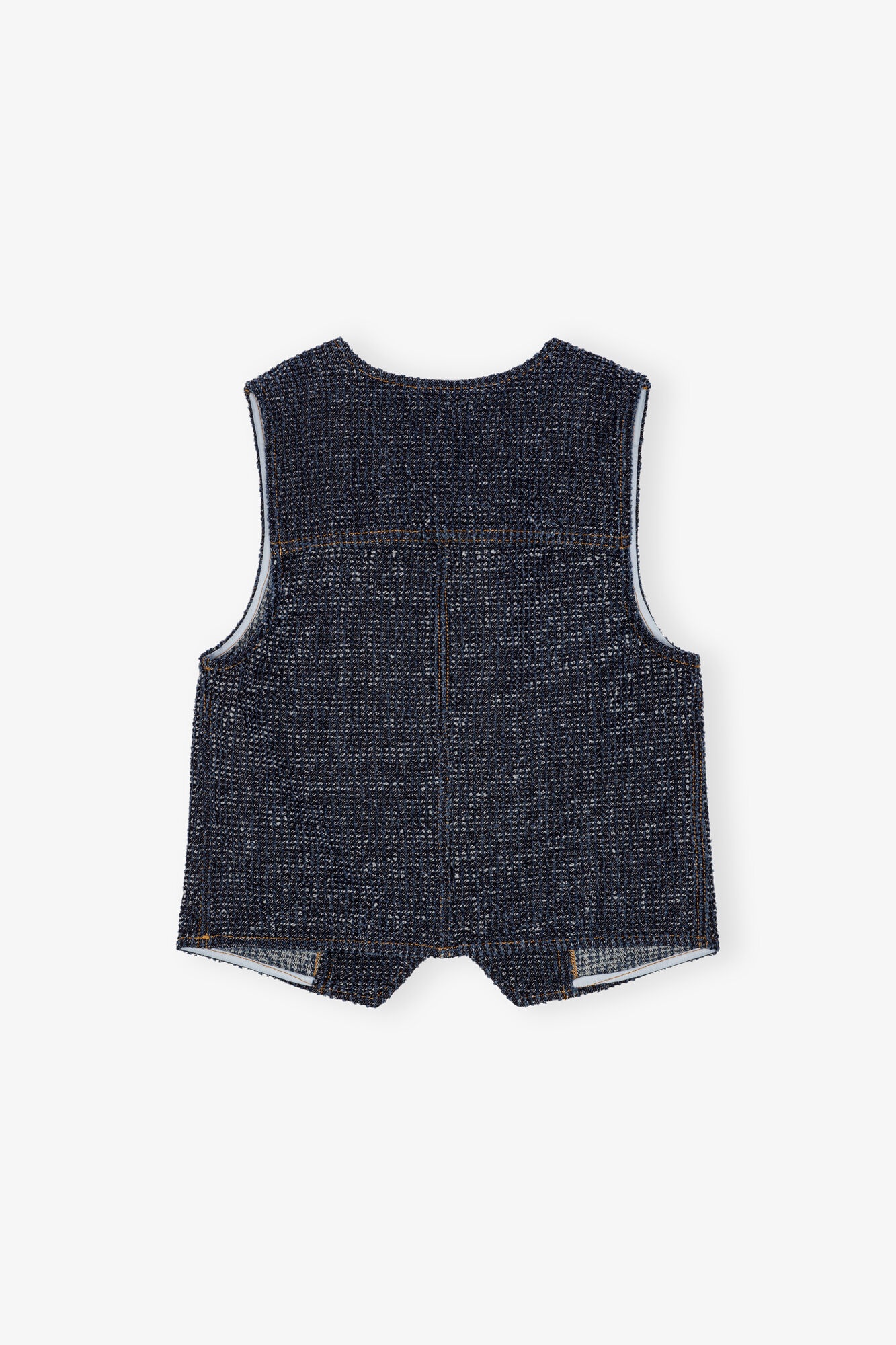 DARK BLUE FLUFFY DENIM VEST - 6