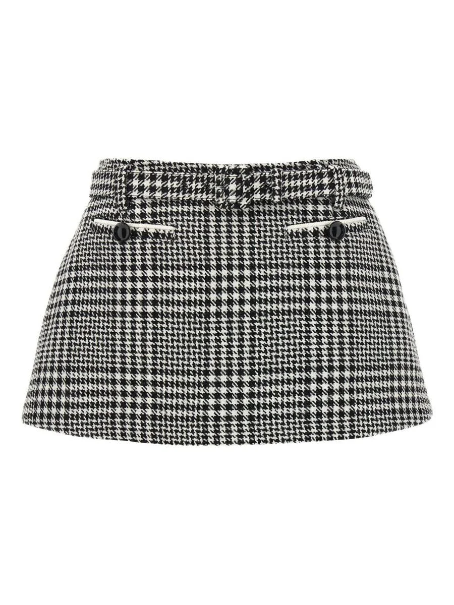 Self-Portrait Houndstooth Wool Culottes - 1