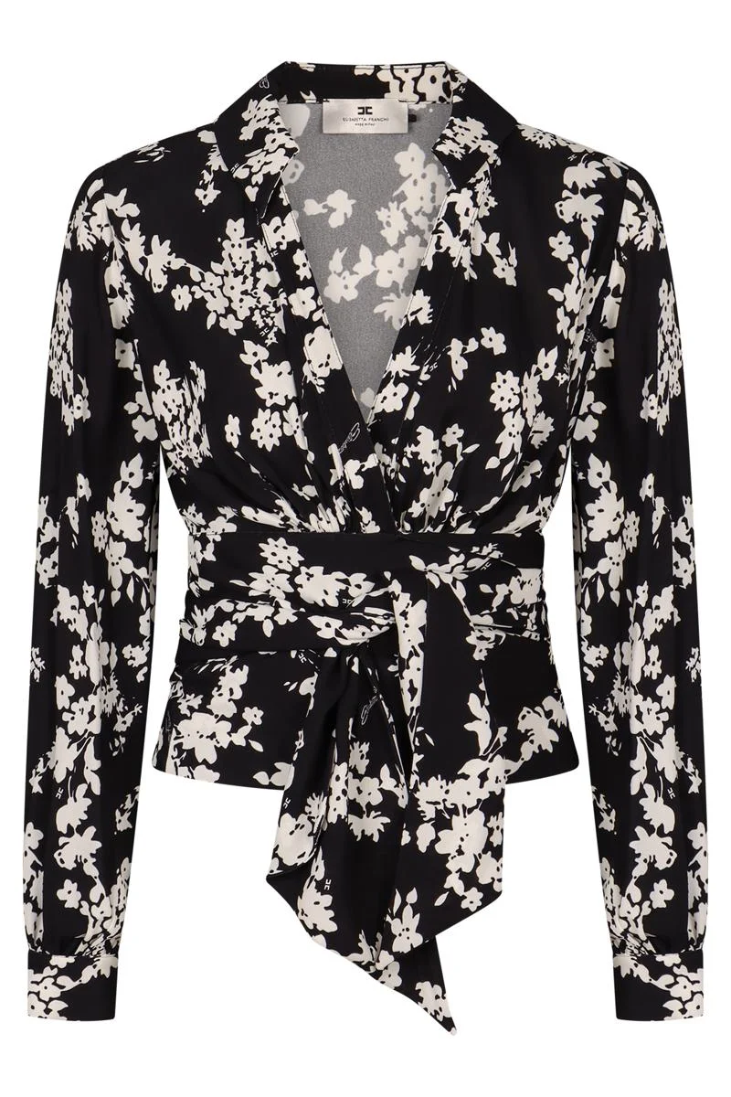 Elisabetta Franchi Printed Georgette Blouse - 1