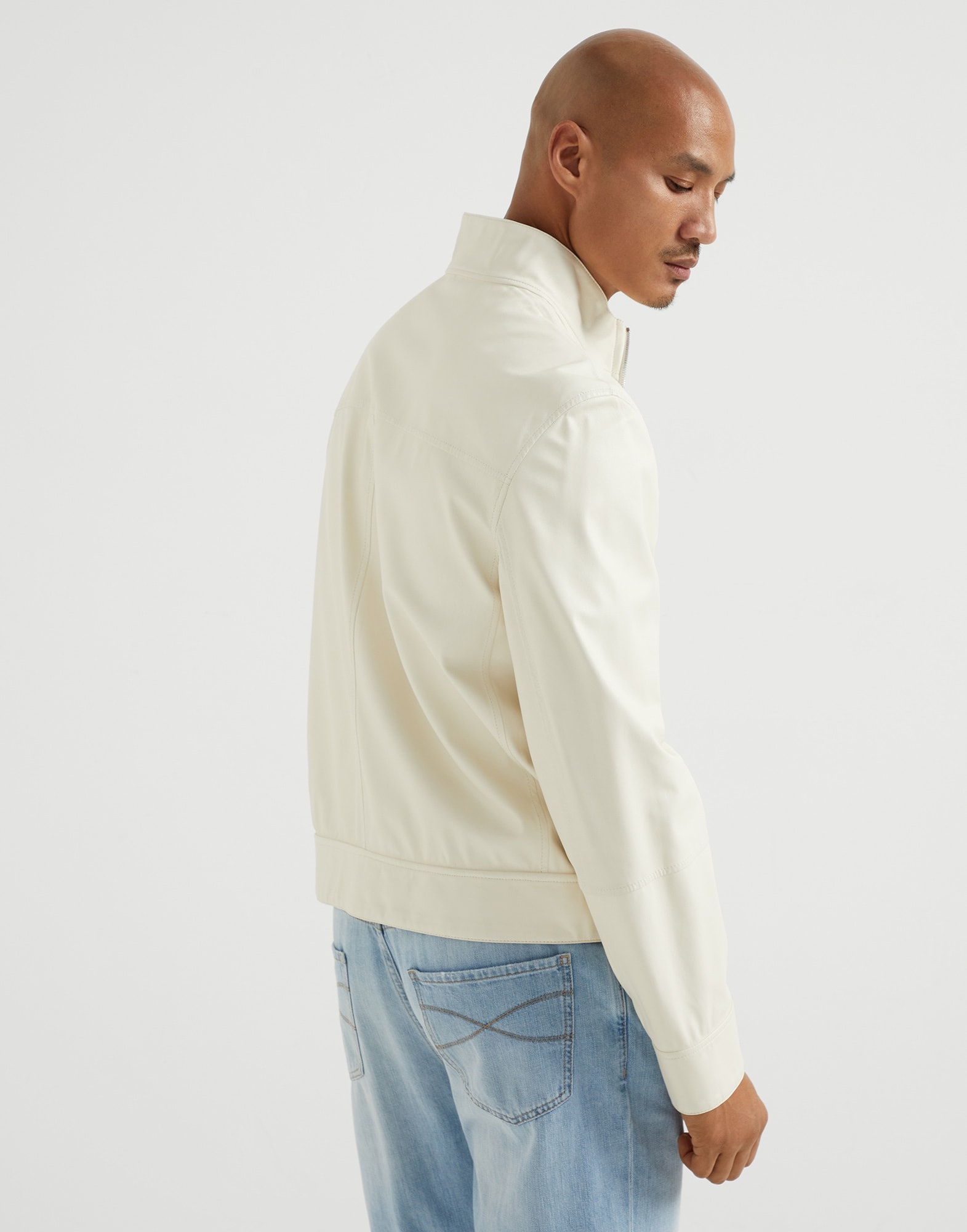 Bonded nappa leather reversible bomber jacket - 2