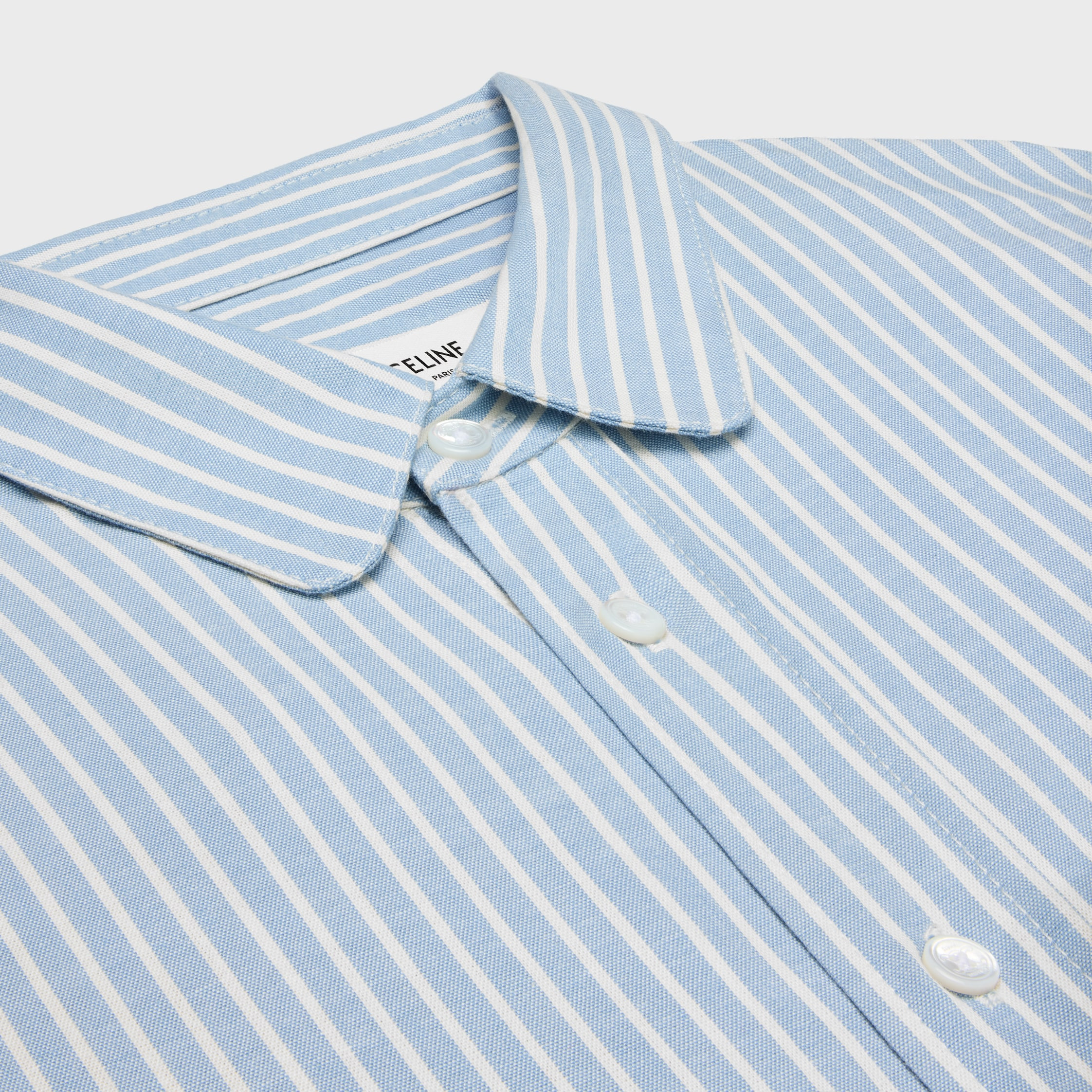 cropped shirt in hickory striped cotton - 3