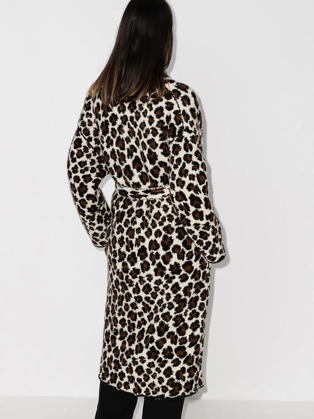 leopard bouclé wrap coat - 3