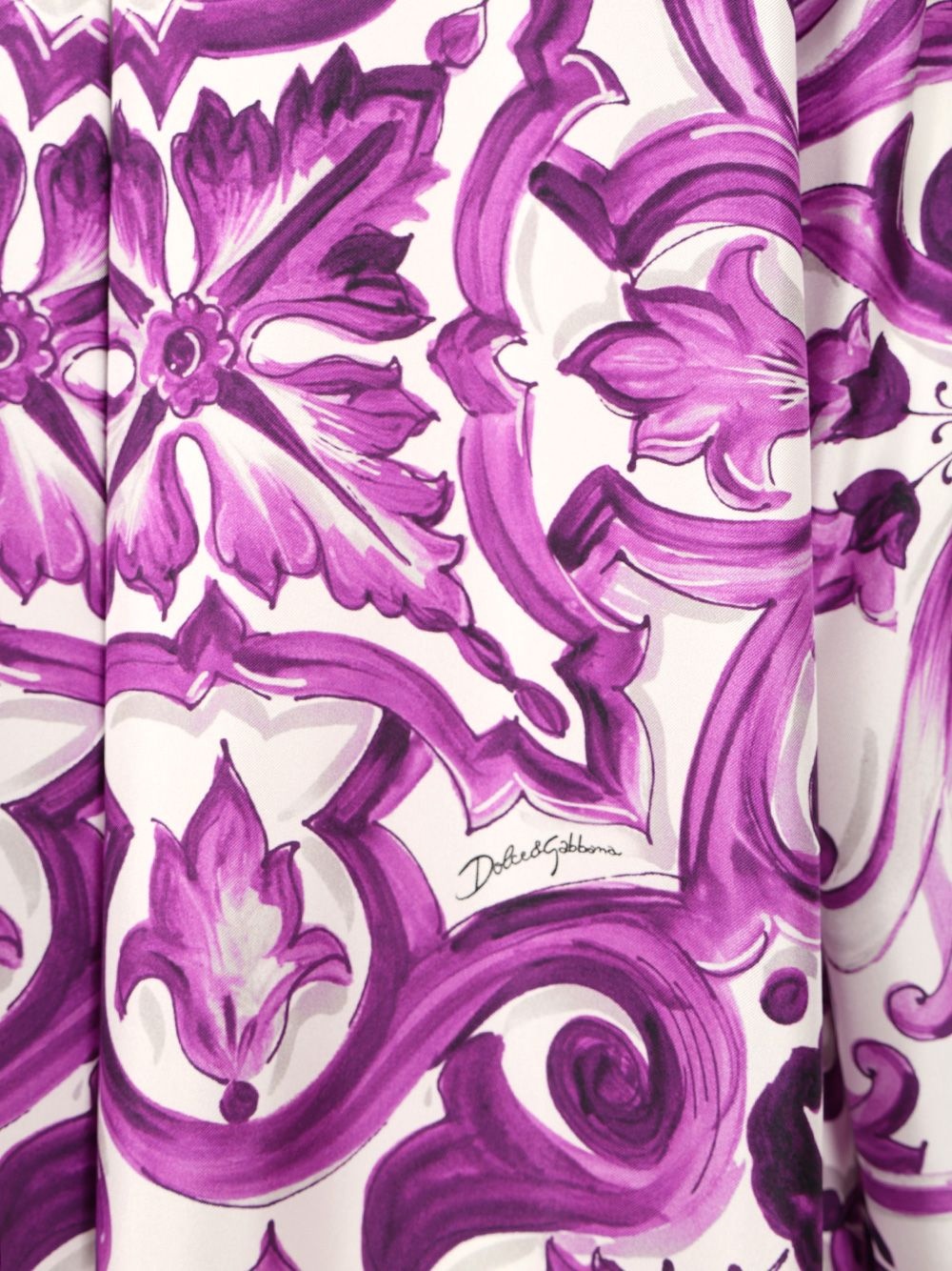 Maiolica Print Twill Dress Dresses Violet - 5