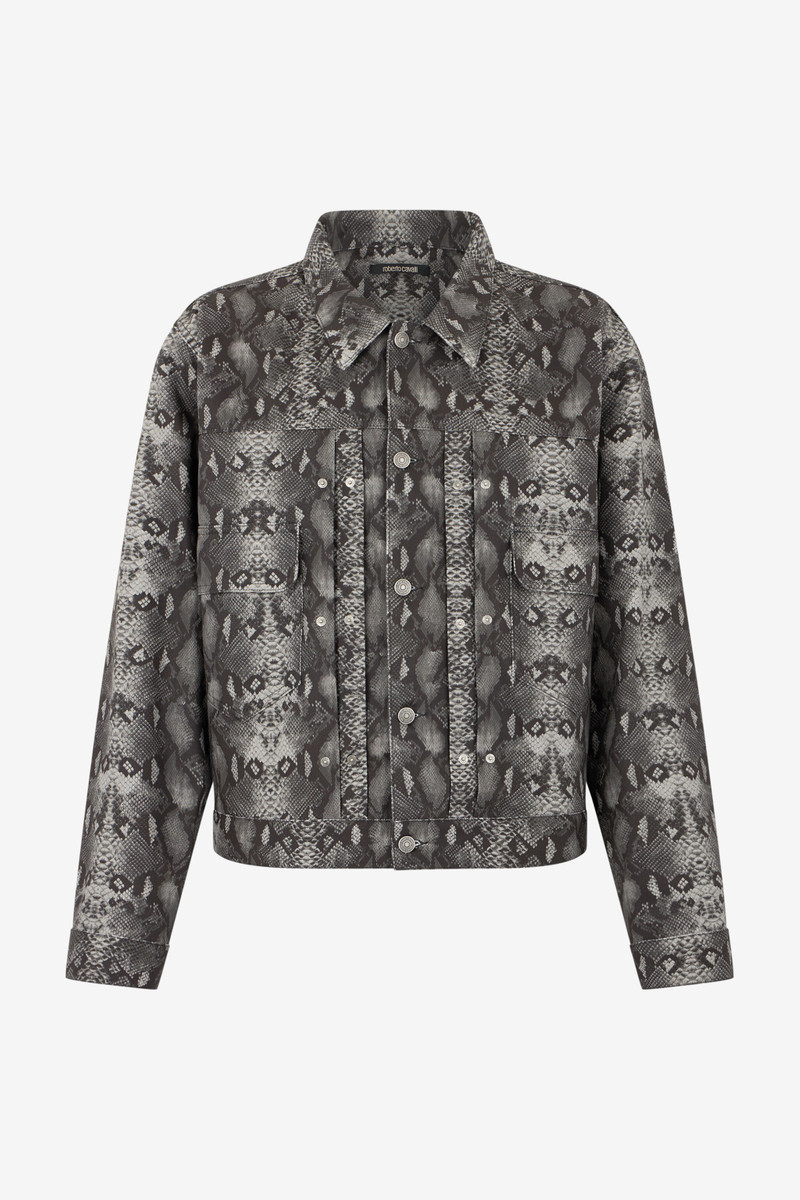 Python Print Denim Jacket 1