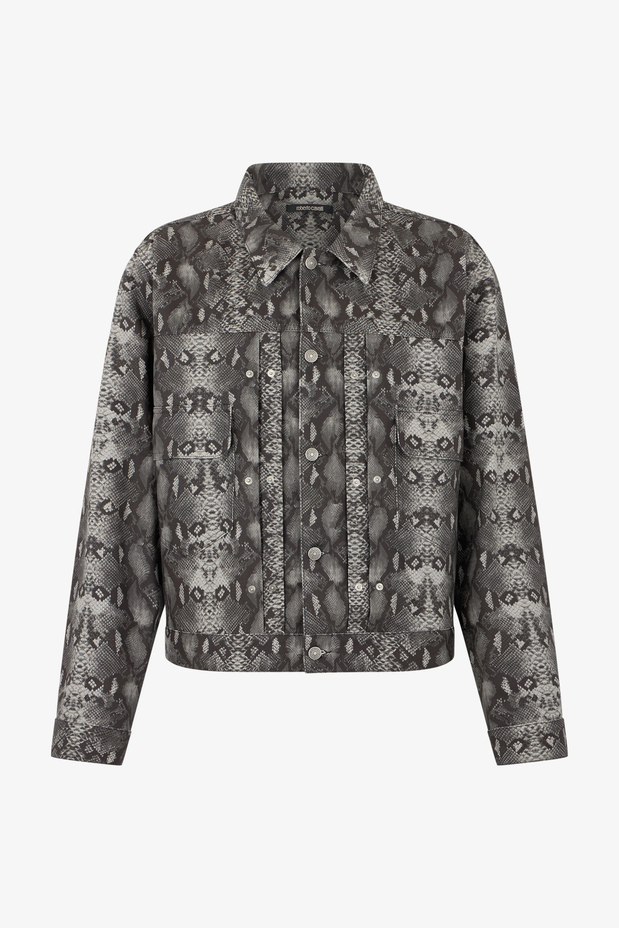 Python Print Denim Jacket - 1