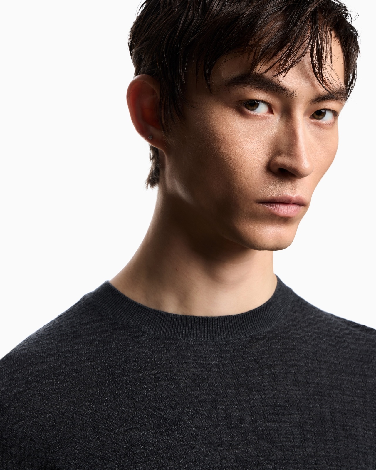 VIRGIN WOOL JUMPER WITH EMBOSSED JACQUARD PATTERN - 5