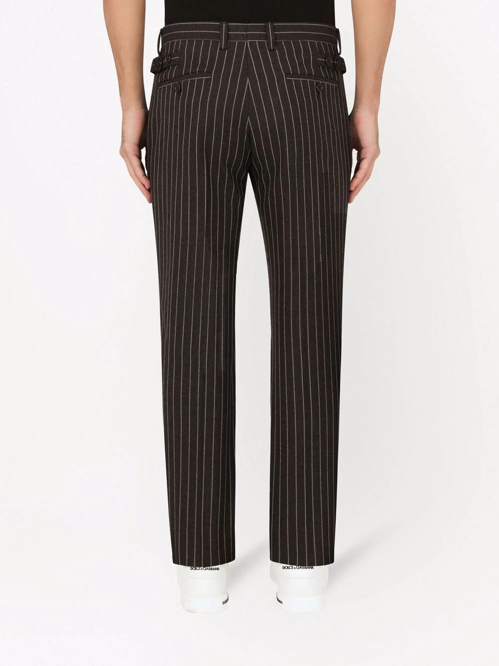 pinstripe-pattern tailored trousers - 4