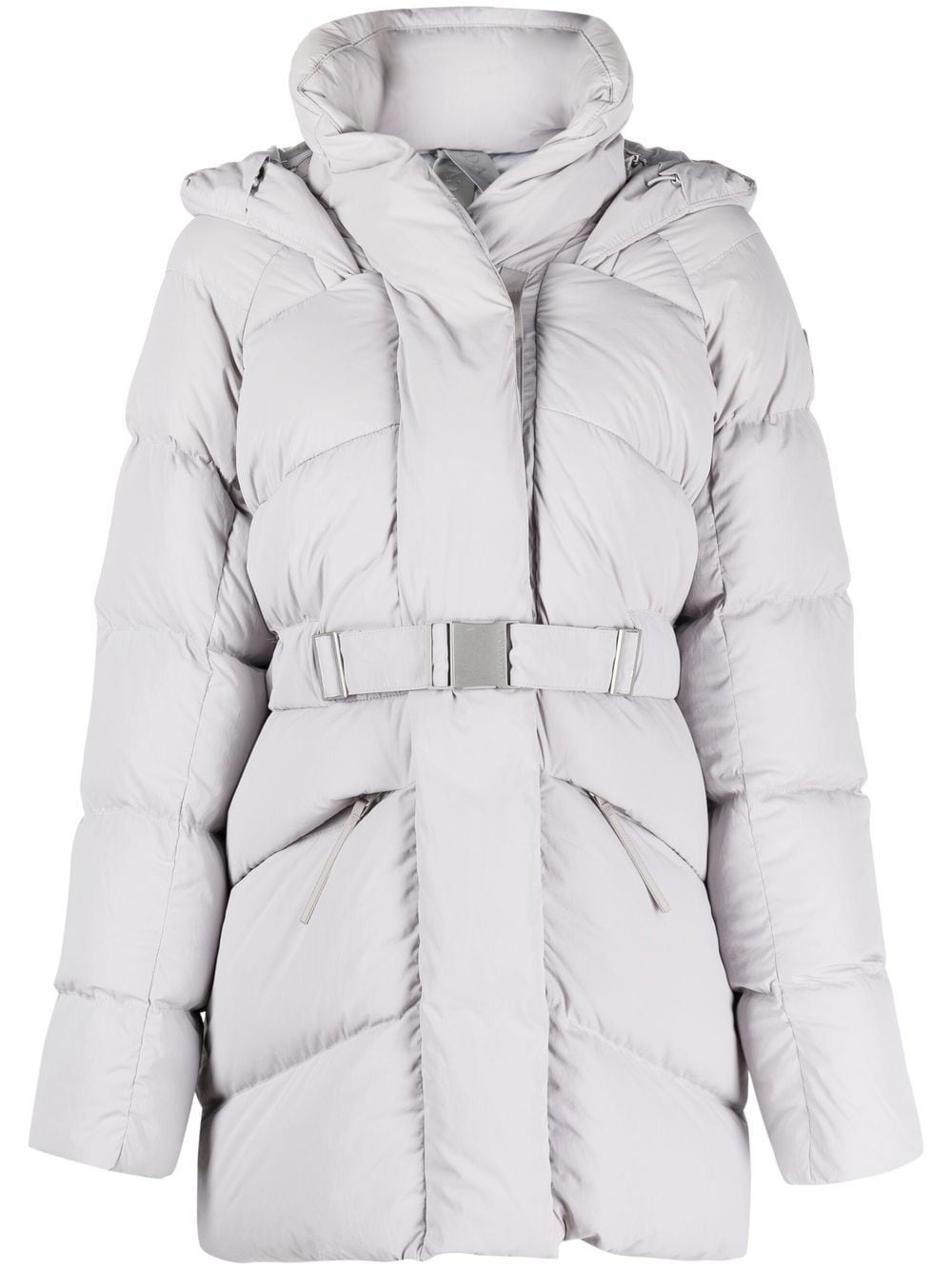belted padded down jacket - 1