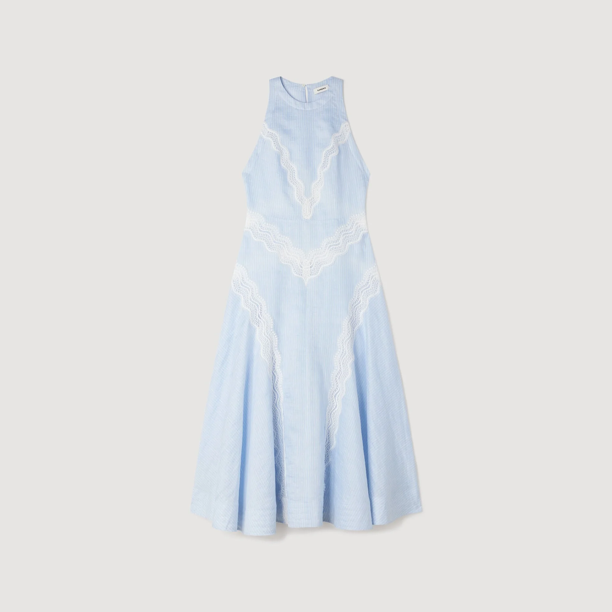 MAXI DRESS WITH LACE DETAILS - 1