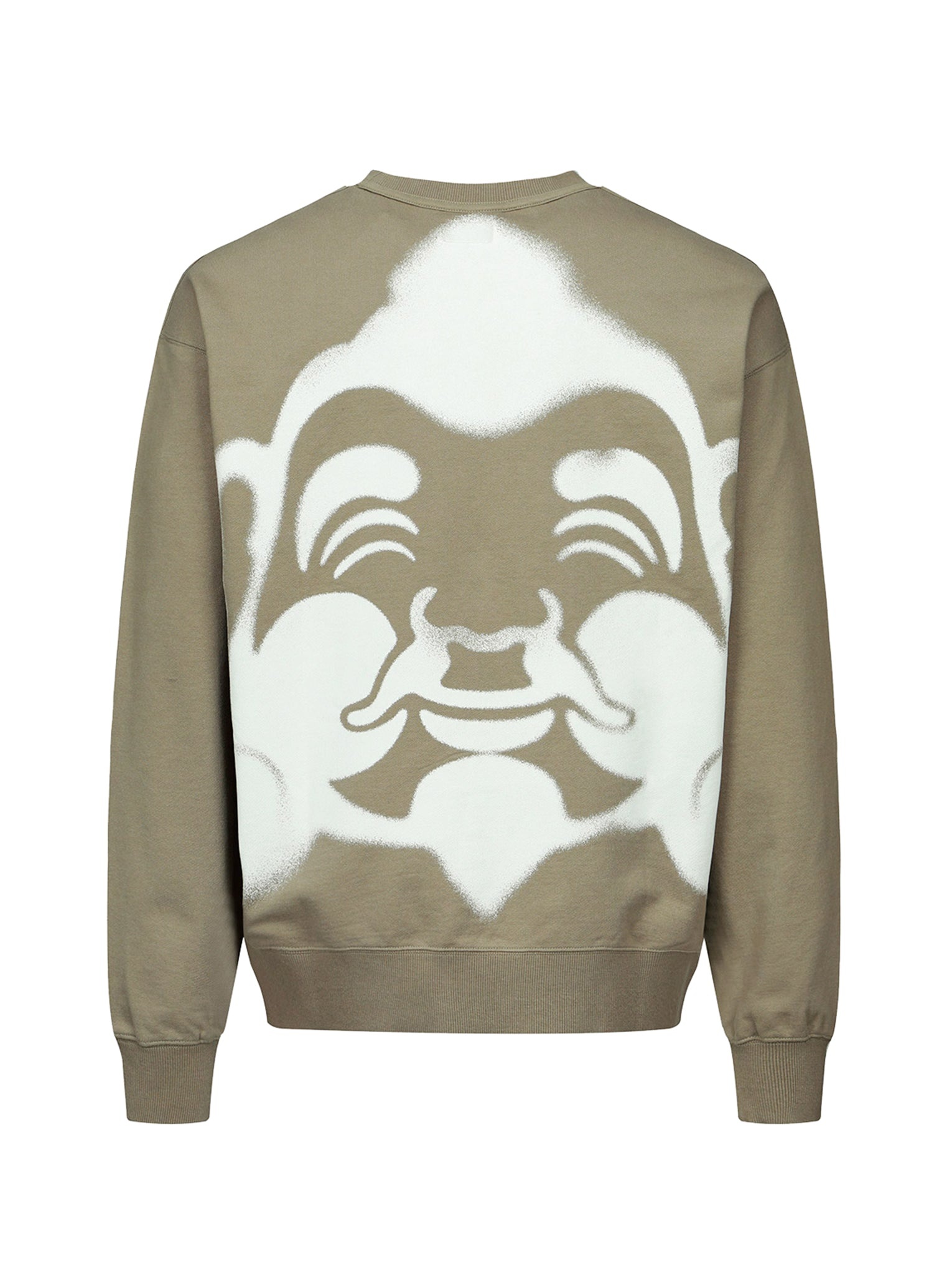 Spray-effect Godhead Print Sweatshirt with Seagull Embroidery - 11