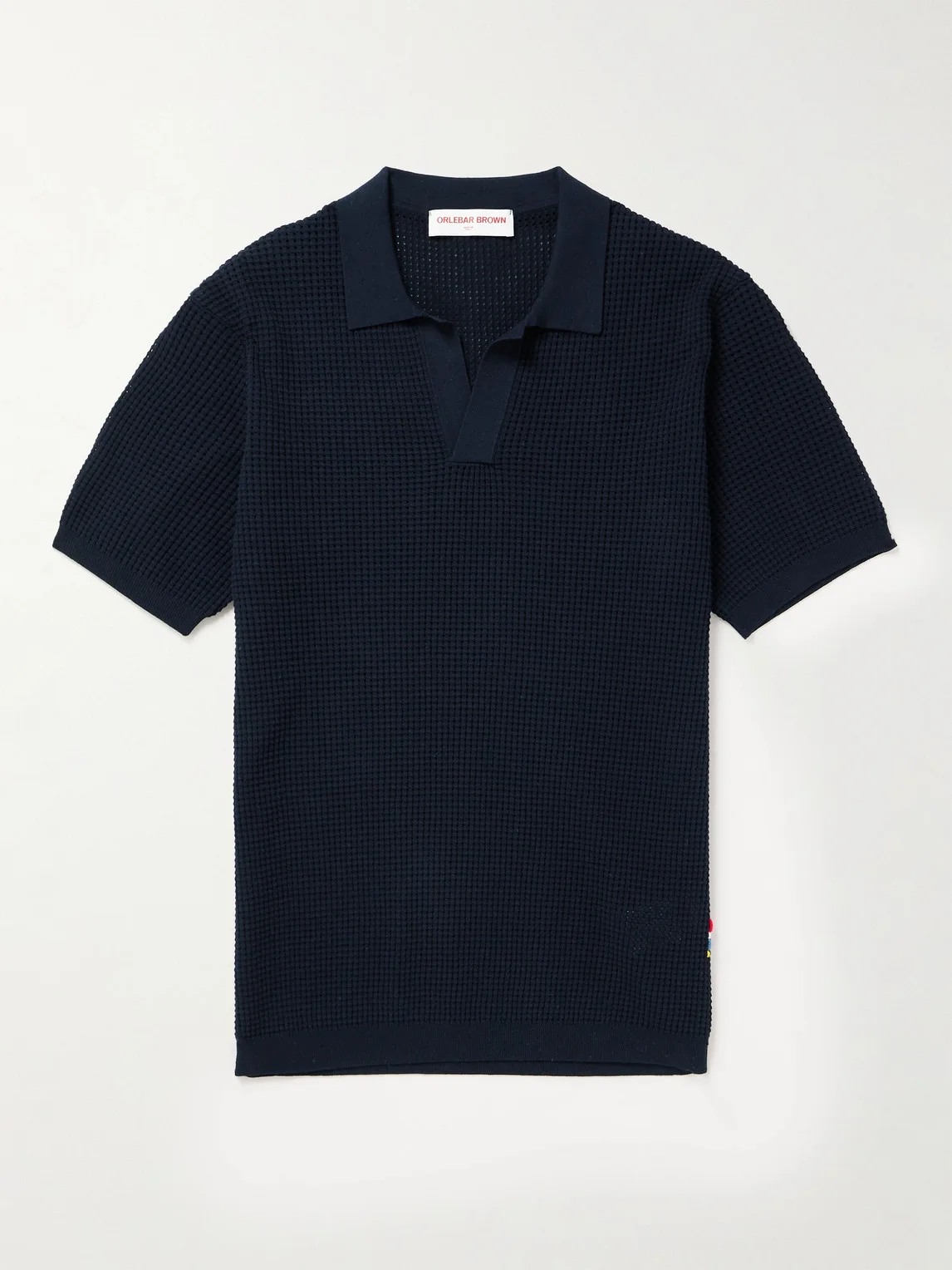 Roddy Slim-Fit Camp-Collar Pointelle-Knit Polo Shirt - 1