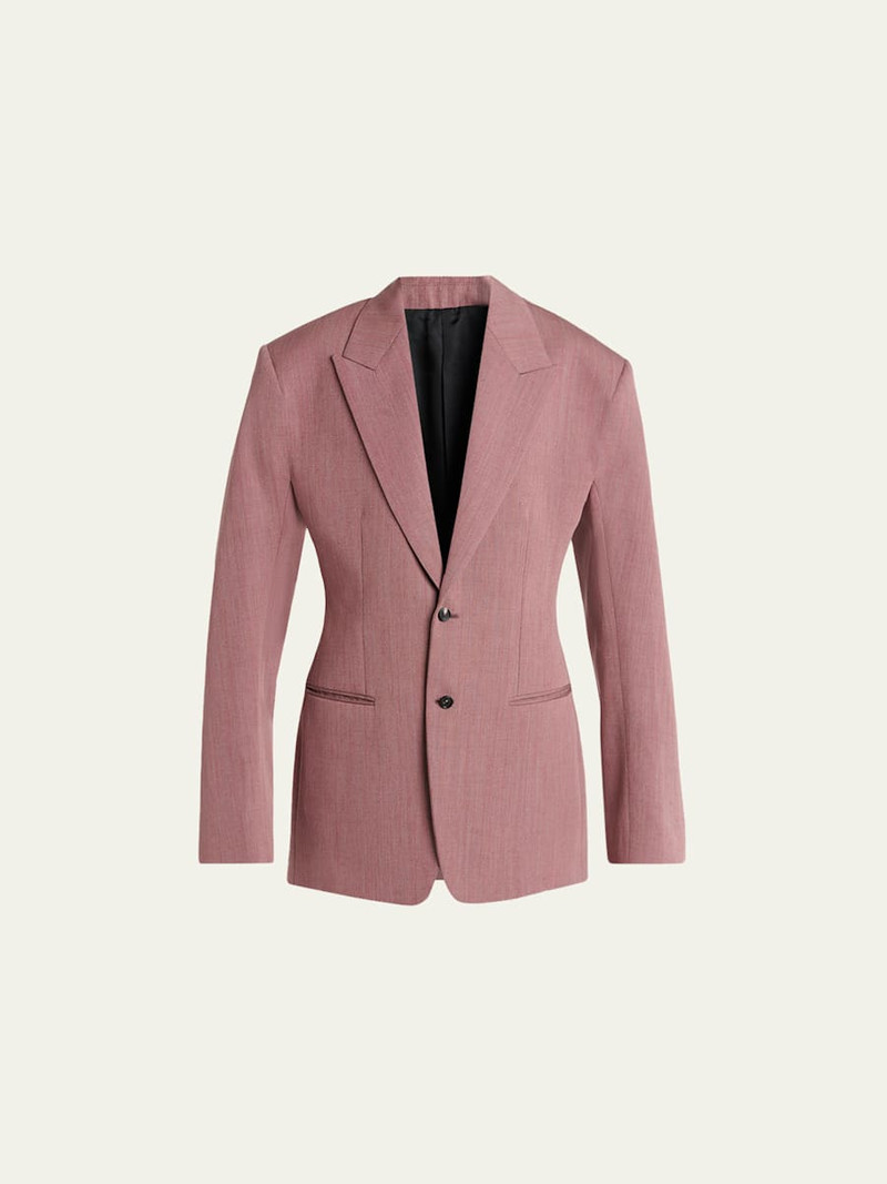 Oversized Wool-Linen Single-Breasted Jacket 1