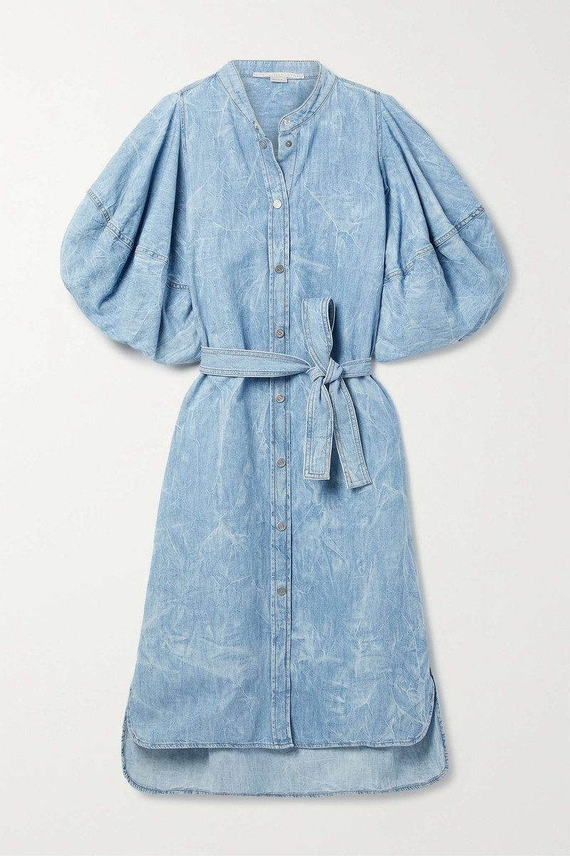 Belted denim midi dress 1