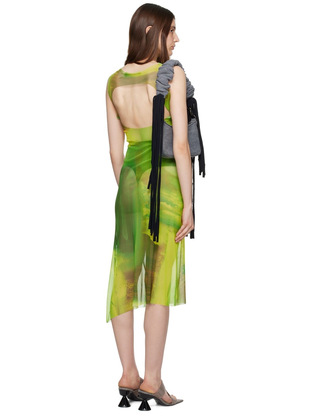 Green Cutout Midi Dress - 3