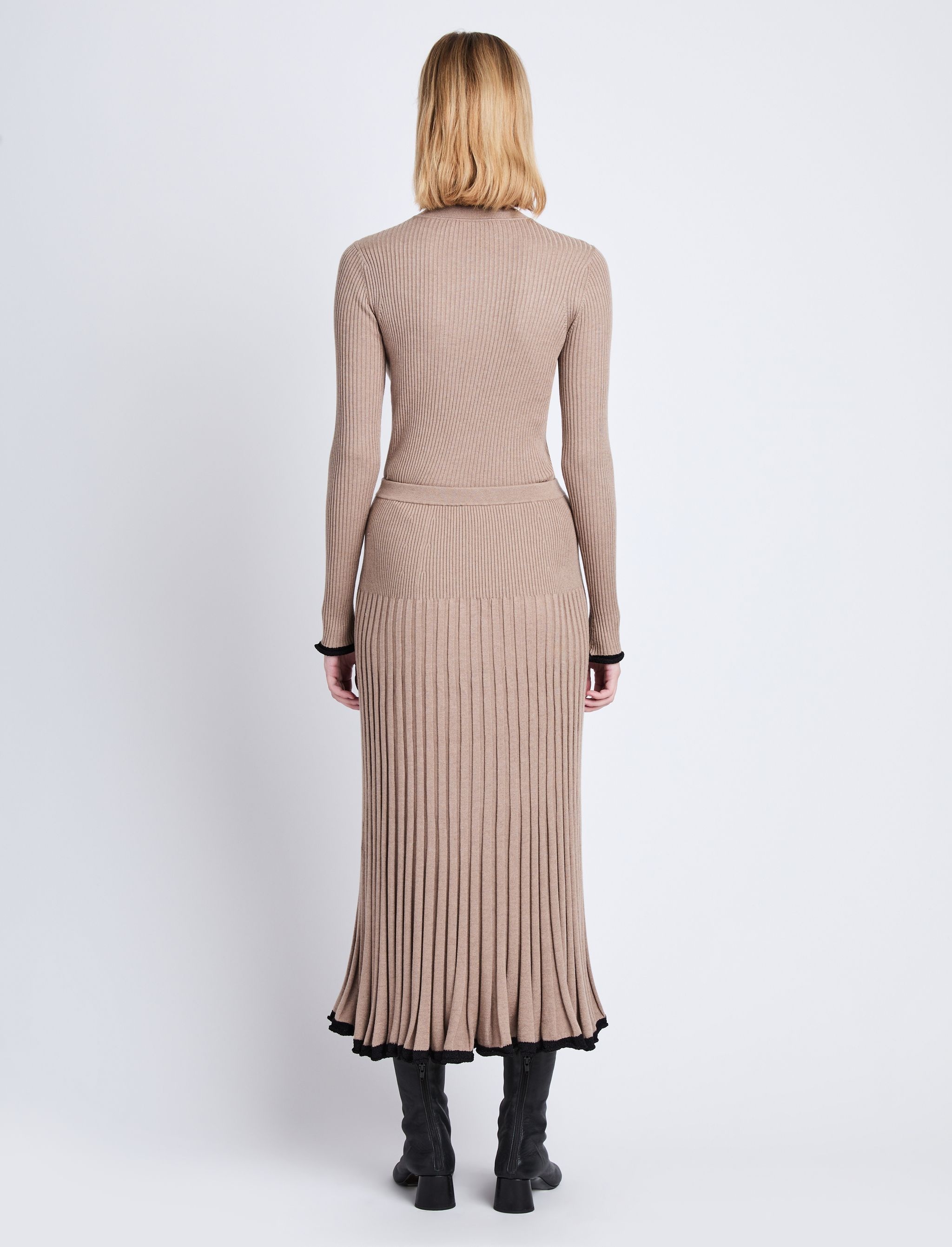 Silk Cashmere Rib Knit Skirt - 4