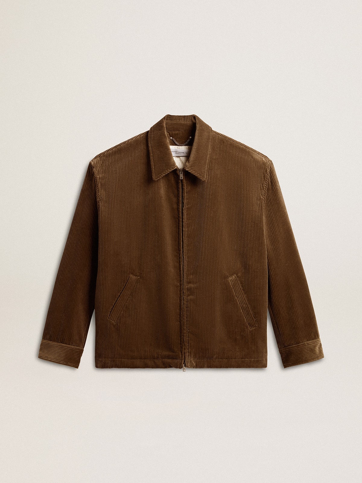 Men's olive-green corduroy jacket - 1