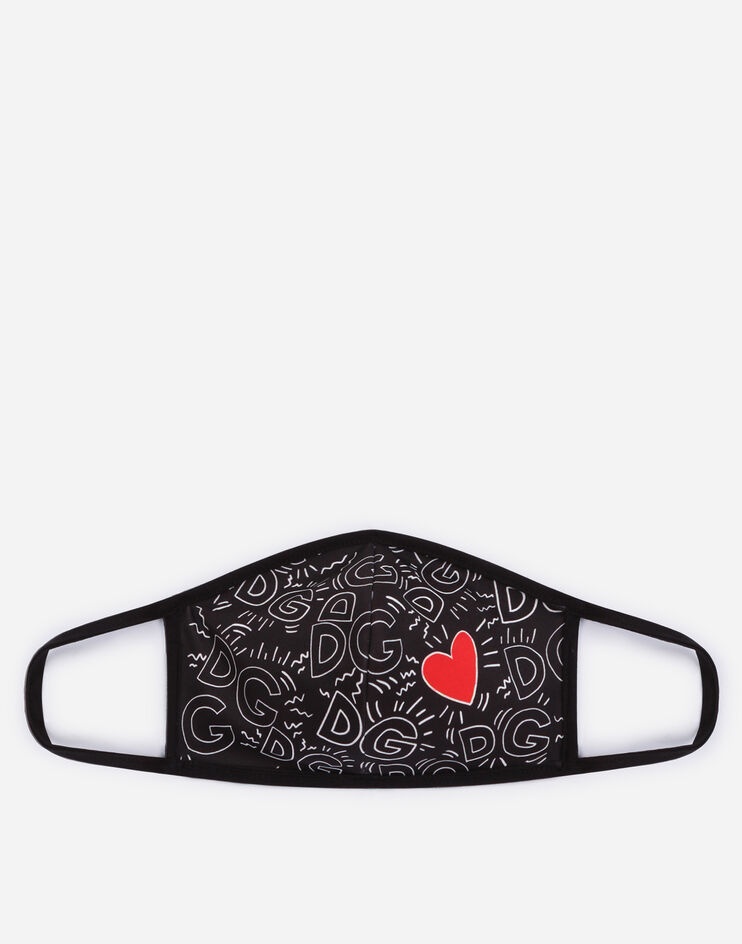 Neoprene face mask with logo and heart print - 1