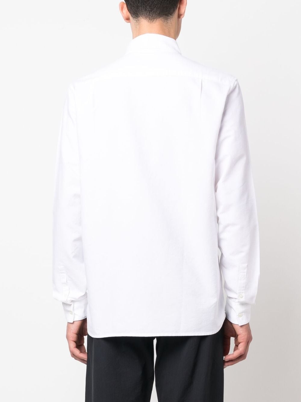 logo-embroidered cotton shirt - 4