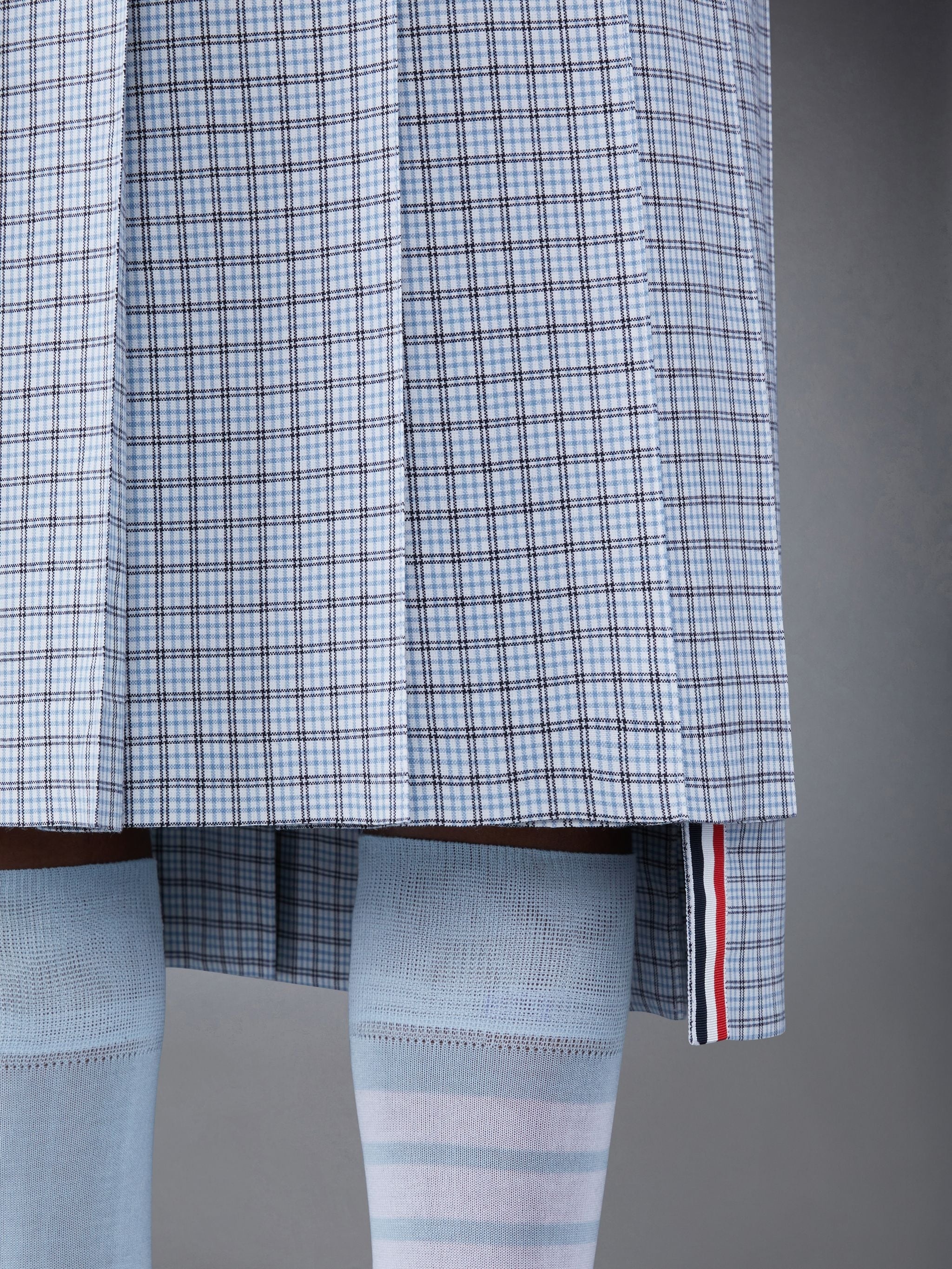 Check Wool Midi Classic Pleated Skirt - 5
