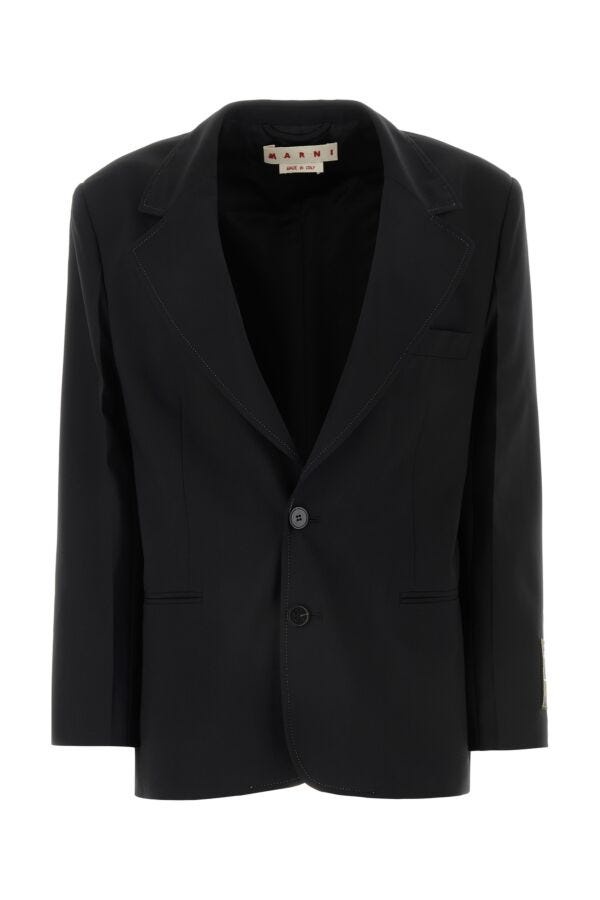 ジャケット MARNI Black polyester stretch blazer Marni Black Polyester Stretch Blazer | italist