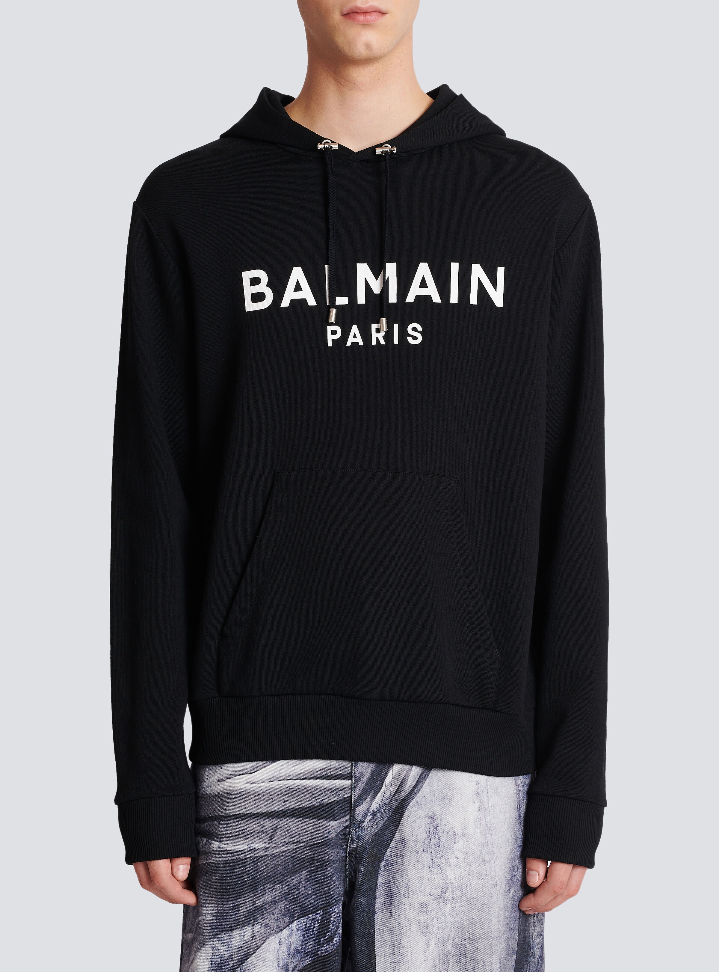 Cotton printed Balmain logo hoodie - 5