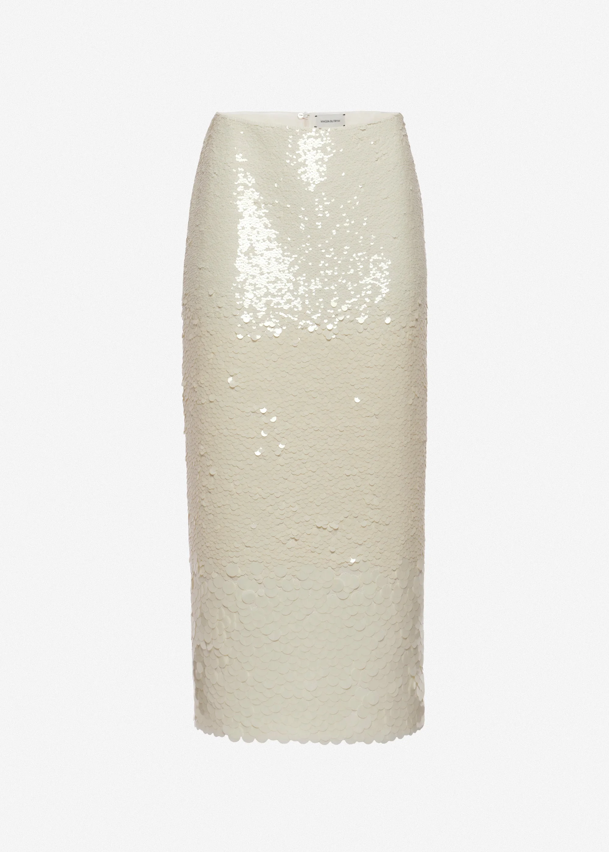 Sequin straight skirt in cream - 1