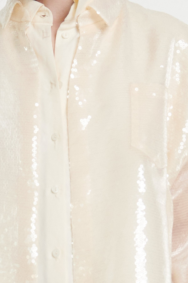 SEQUINED DOUBLE TROMPE-L’OEIL SHIRT IVORY 7