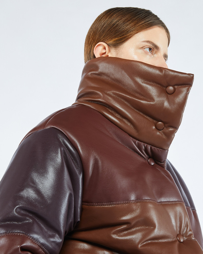 HIDE - Vegan leather puffer jacket - Dark brown patch 5