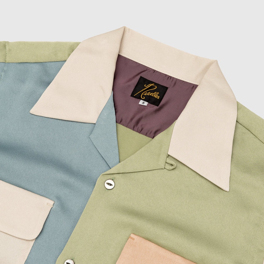 NEEDLES POLY SATEEN S/S CLASSIC SHIRT | REVERSIBLE