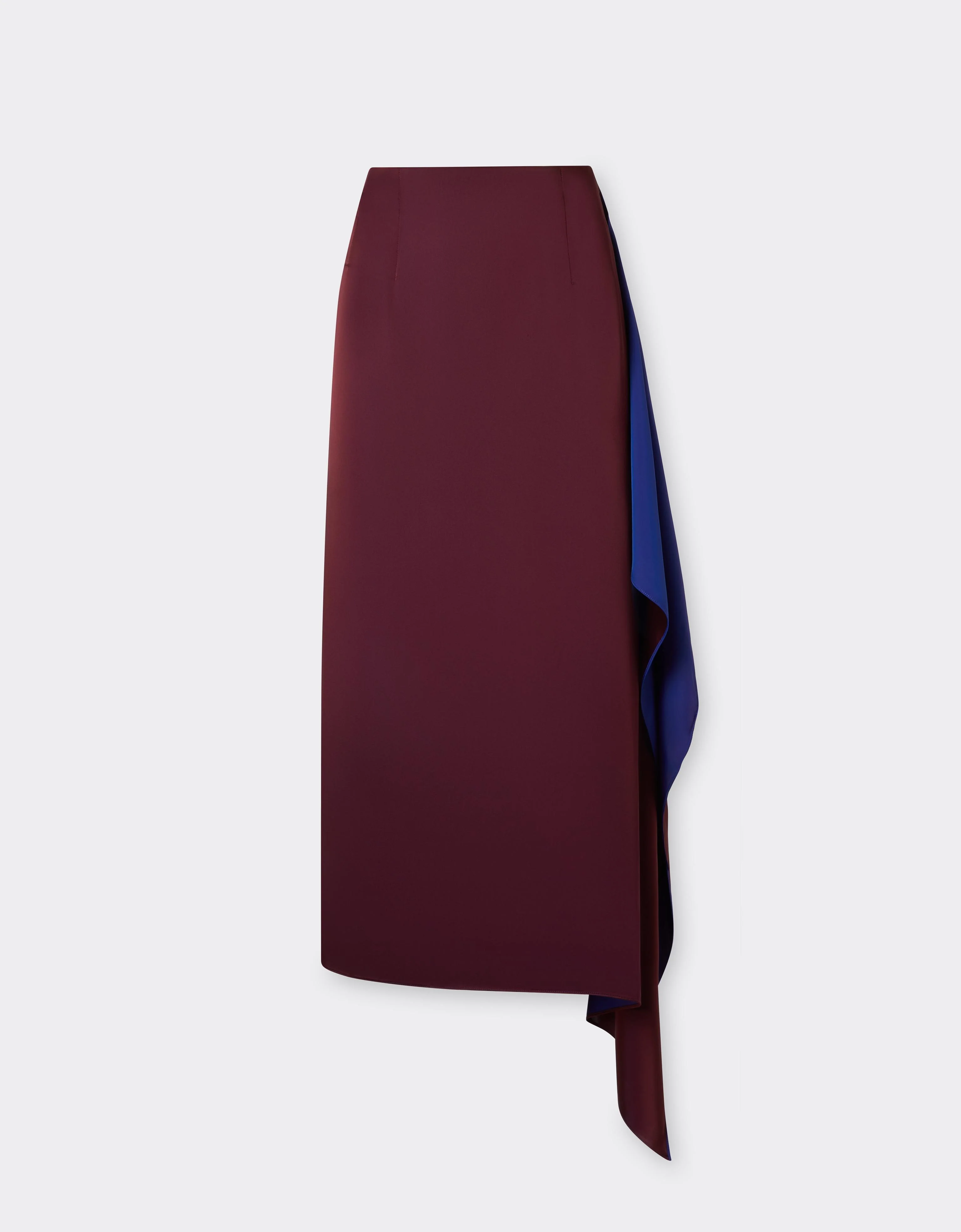 Two-Tone Satin Asymmetrical Skirt - 1