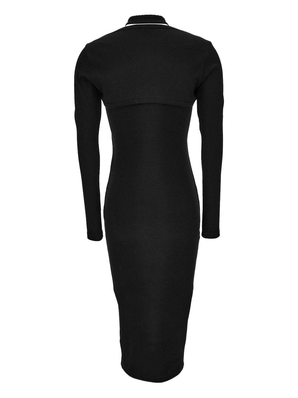cross-neck ribbed dress - 2