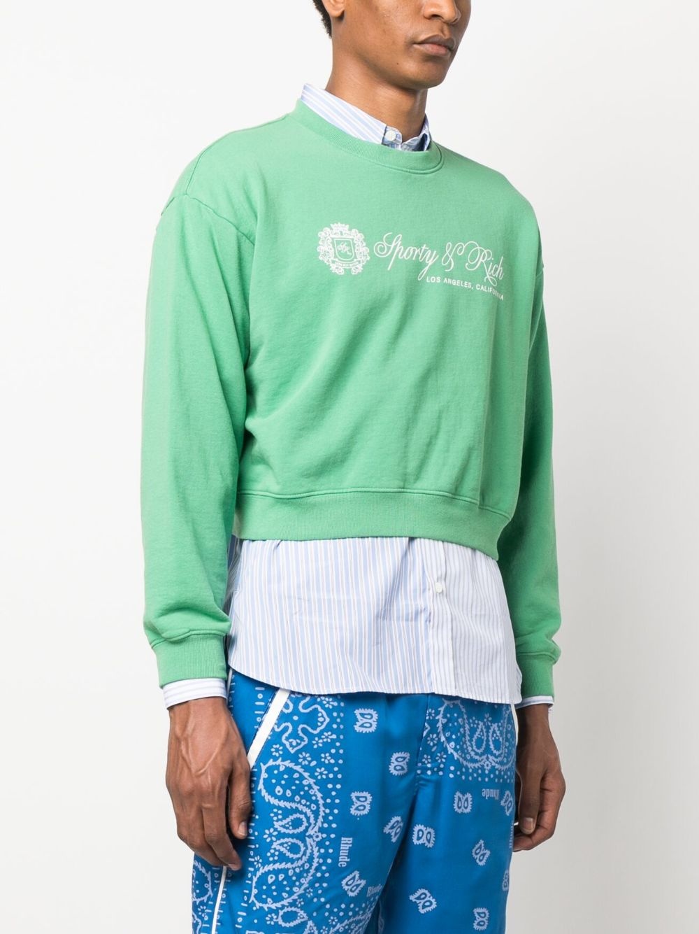 logo-print cropped sweatshirt - 4